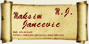 Maksim Jančević vizit kartica